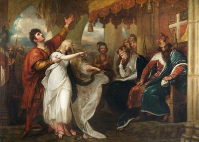 Hamlet - Akt IV, Szene V (Ophelia vor dem König und der Königin) von Benjamin West